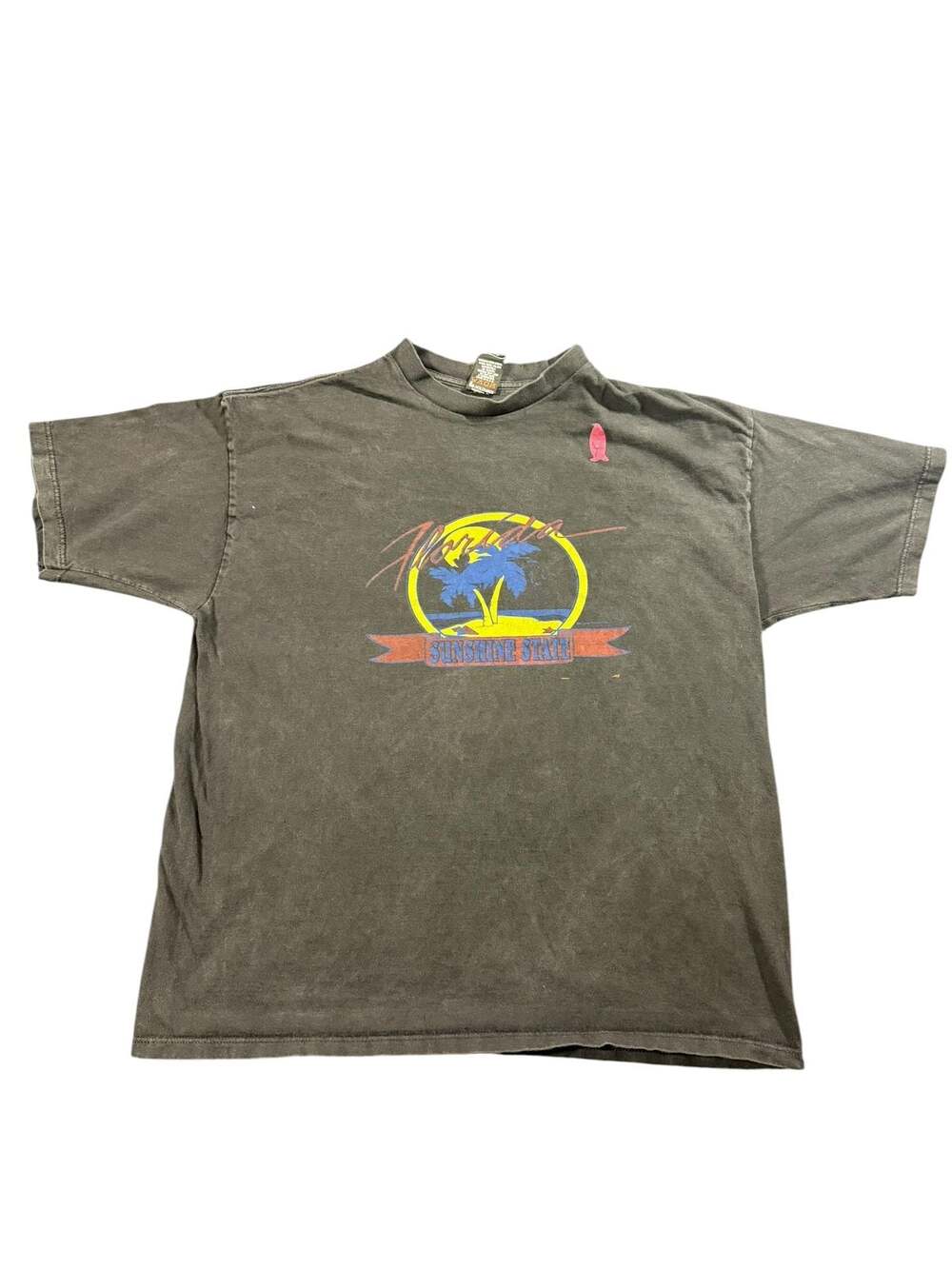Vintage 90s Florida Sunshine State Graphic T-Shirt Black Size XL